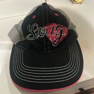 Swag pink and black sequin baseball hat